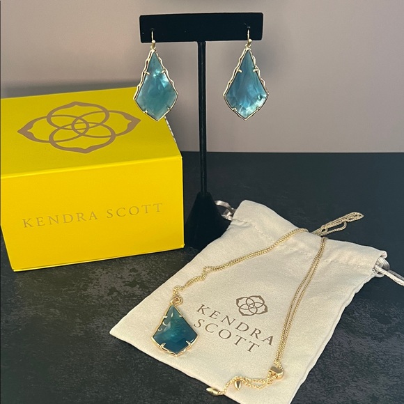 Kendra Scott Jewelry - Kendra Scott Blue Teardrop Earrings and Pendant Necklace Set